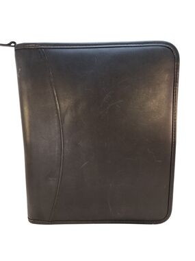 Vintage Levenger Well-Read Life Black Leather Zippered Padfolio Portfolio 11x13